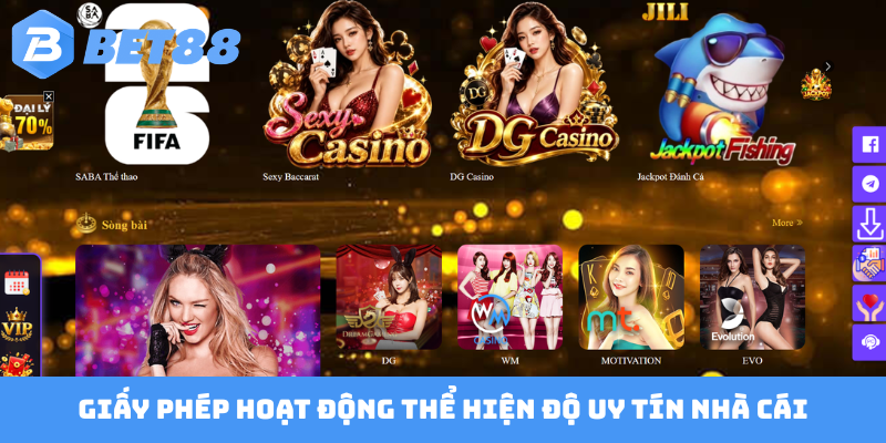 Giấy phép hoạt động thể hiện độ uy tín nhà cái